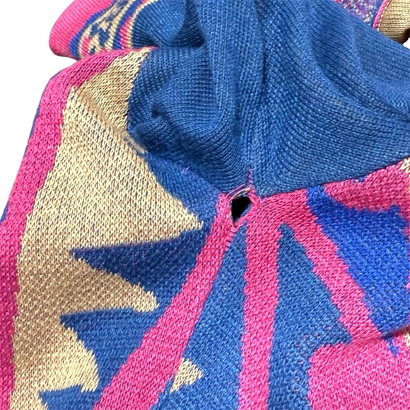 FLYING TOMATO Blue Pink Geometric Bohemian Bodycon A-line Pullover Dress Size M - Picture 14 of 16